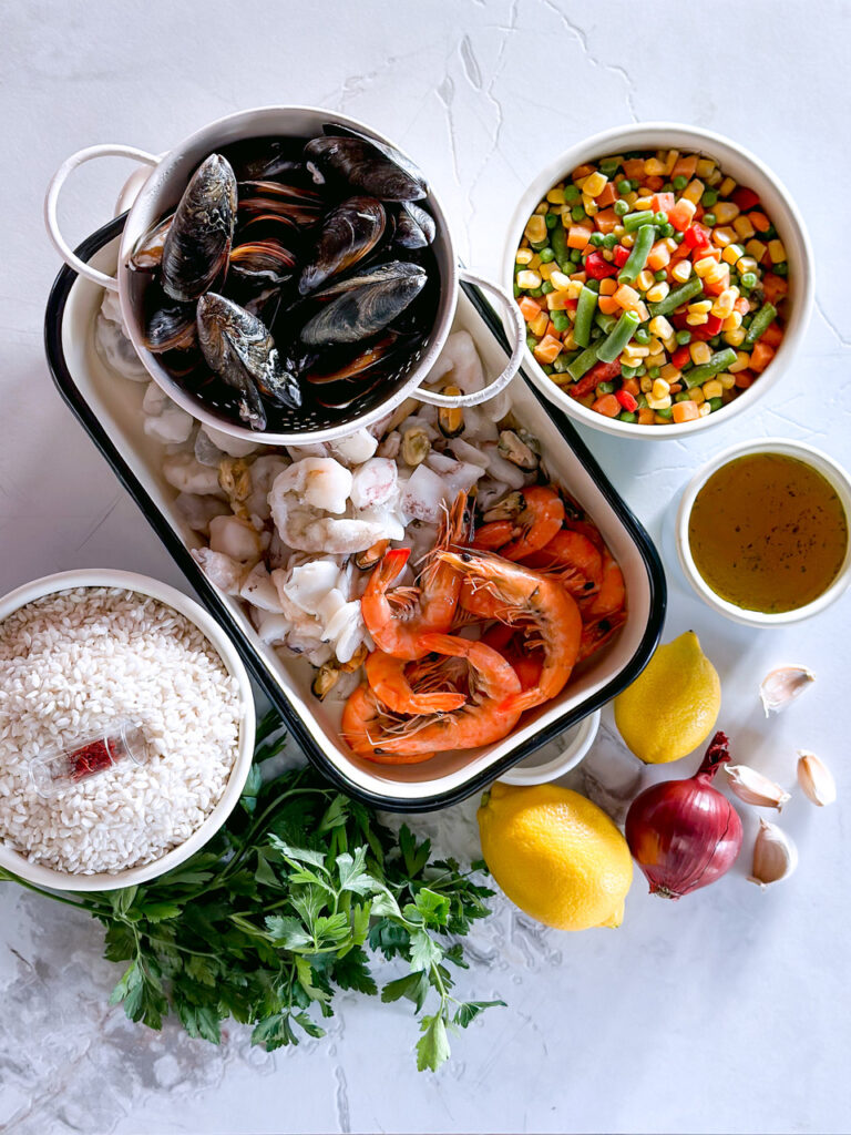 paella cu fructe de mare ingrediente