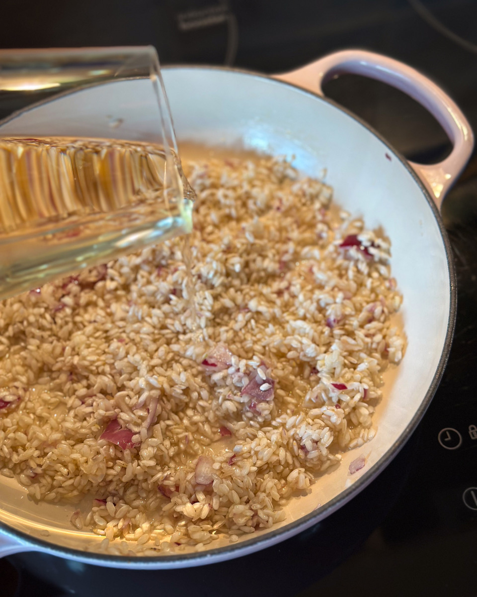 risotto cremos cu sfeclă roșie